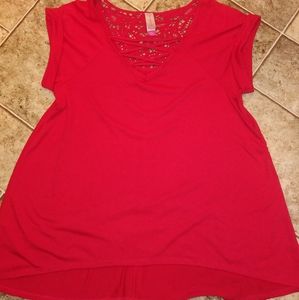 Super cute hi-low red top